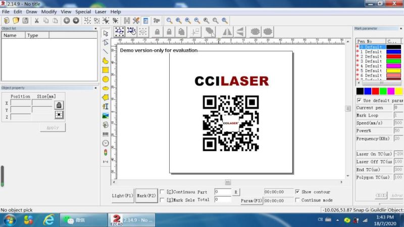 FM-3D-50W 20W 30W 50W Dynamic Focus 3D Laser Marking Equipment Machine with 200*200mm Marking Scope