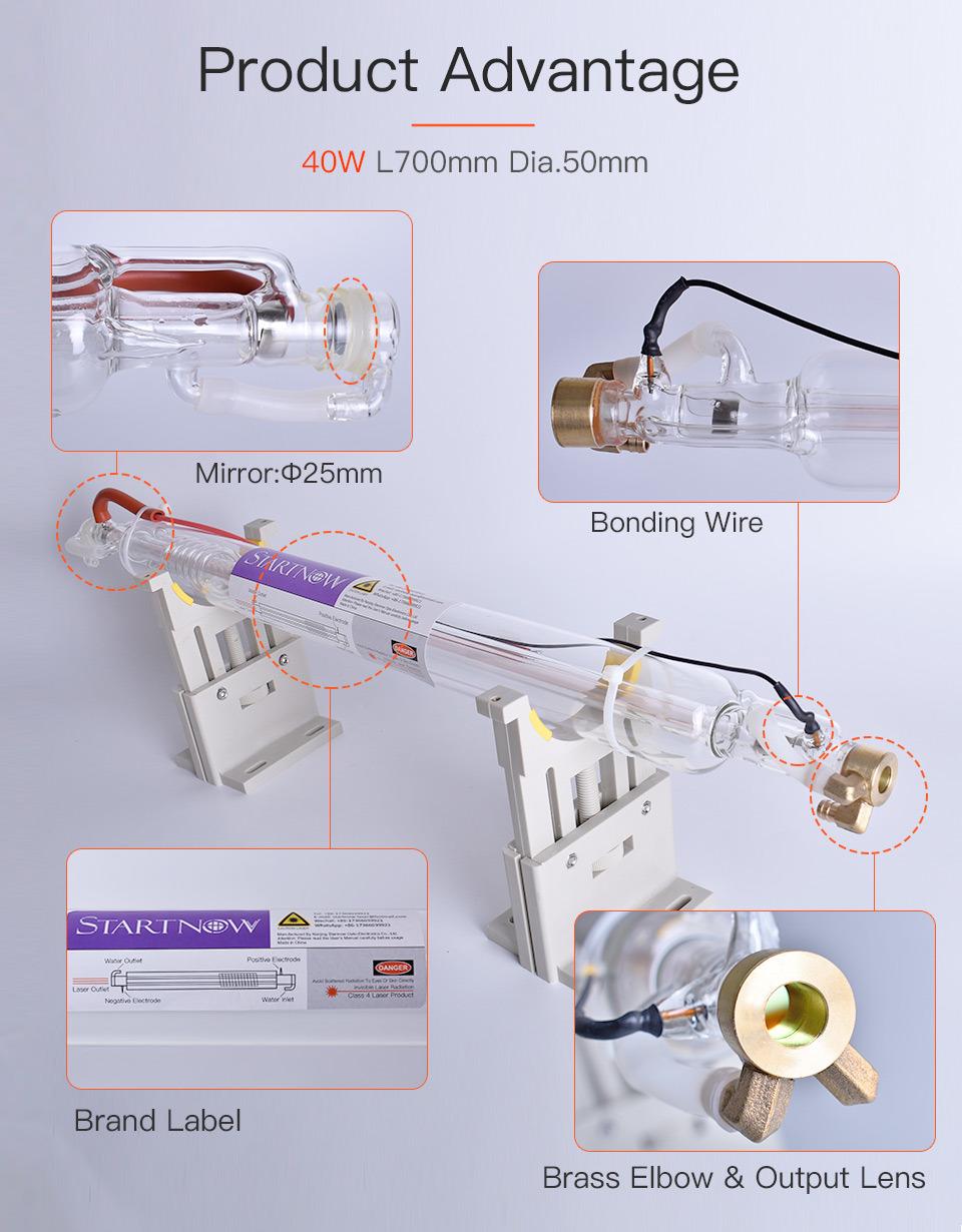 Monthly Deals Startnow 40W CO2 Laser Tube 700mm Laser Glass Lamp