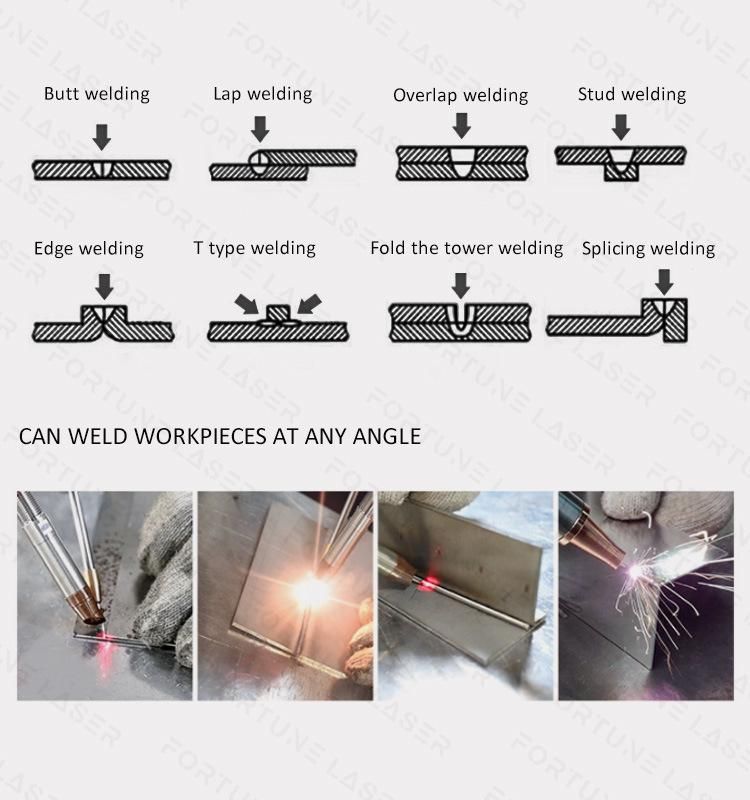 Fortune Laser 1kw 1.5kw 2kw Handheld 3 in 1 Welding Machine Laser Welder for Metals