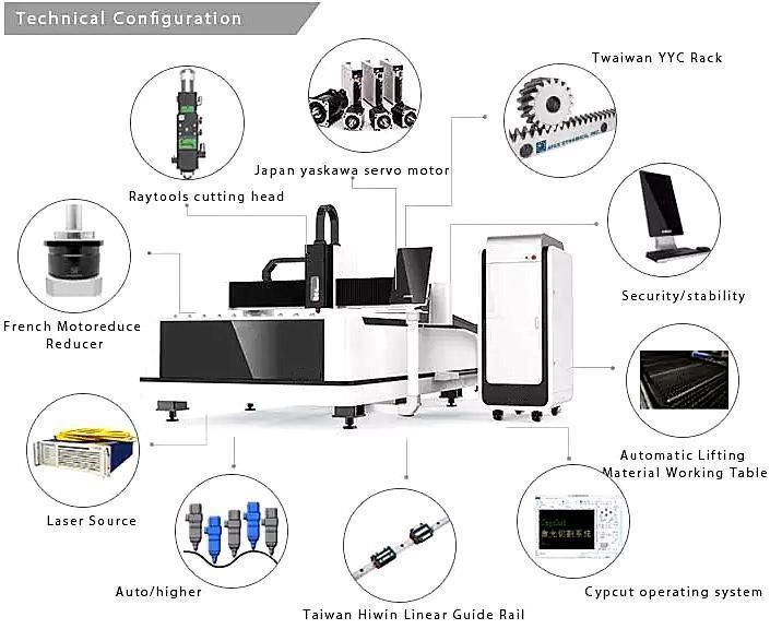 Jinan Camel CNC 1530 1000W 1500W 2000W CNC Sheet Metal Fiber Laser Cutting Machine Cutter