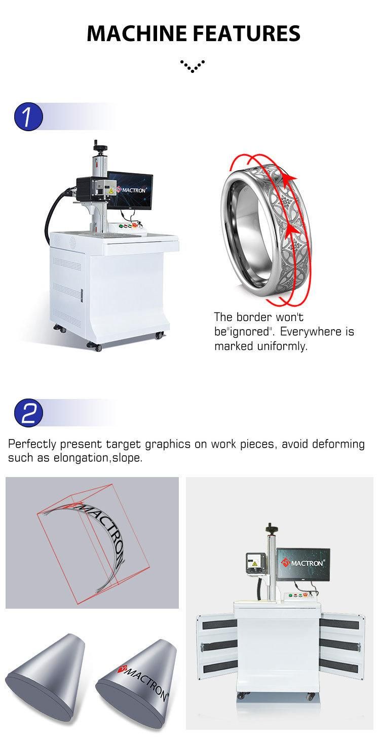 30W 50W 70W 100W Deep Engraving 3D Fiber Laser Marking Machine