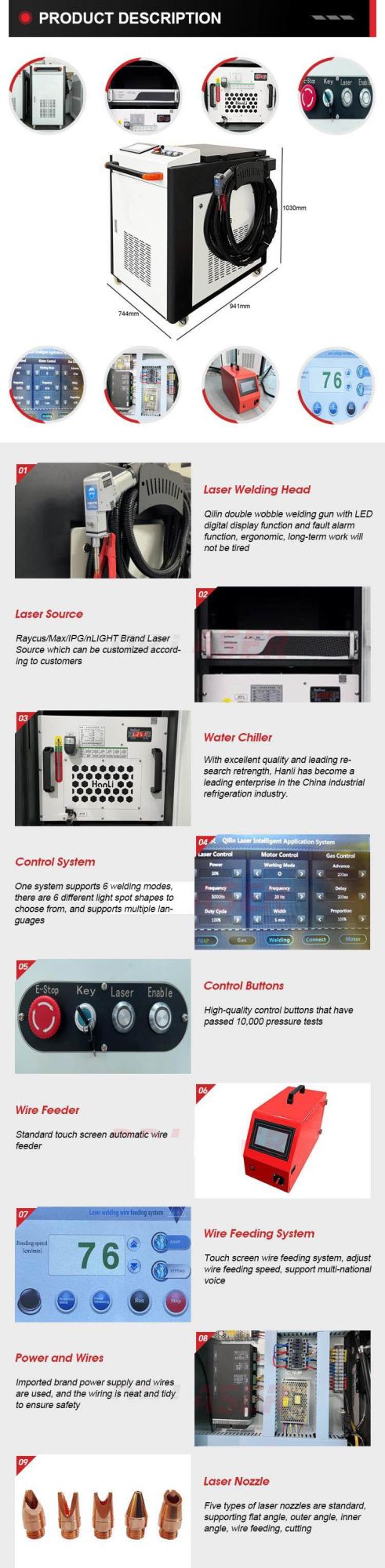 Handheld Laser Welding Machine, Fillet Welding, Vertical Welding, Tailor Welding, 360 Degrees, No Dead Angle, Micro Welding, No Distortion