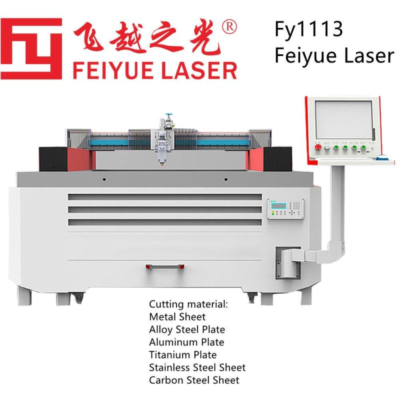 Fy1113 Feiyue Laser CNC Metal Laser Cutter Laser Cutting Machine for Steel Plate SUS NdFeB Stainless Steel Aluminum Laser Cutter Speed with 500mm/S