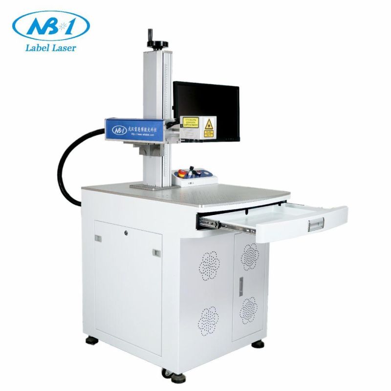 Desktop CO2/UV/Fiber Laser Marking Machine 20W 30W 50W 70W with Convey Belt Rotary Device for Jewelry Ring Watch Bearing Plastic Steel Metal Silver Gold