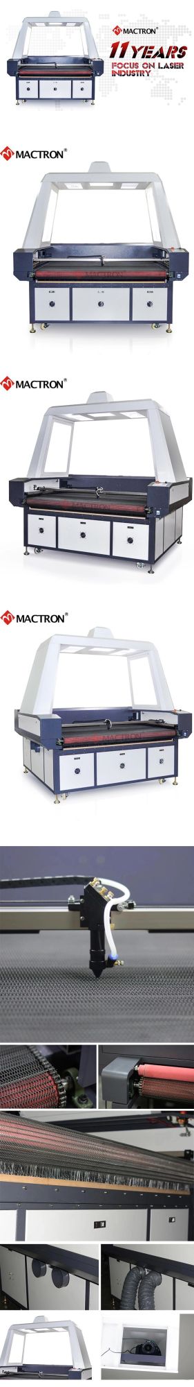 CCD Camera Automatic Feeding Workbench 130W 150W CO2 Laser Cutting Machine for Continuous Line Production