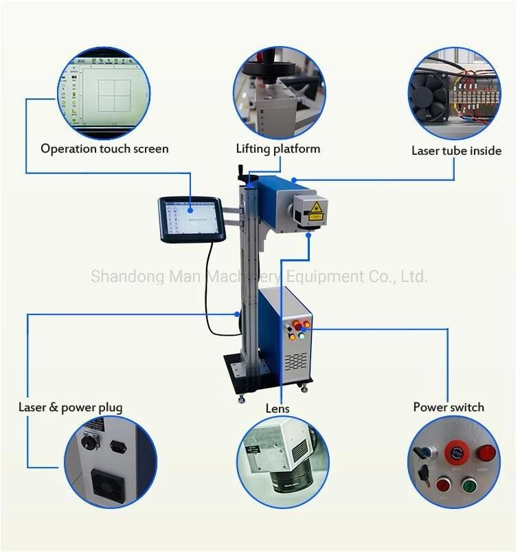 Air Cooling Flying New 50W Fiber Laser Marking Machine for Watch Metal