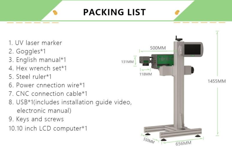 New Style Portable Industrial Flying Fiber UV Laser Marking Machine Engraving on Glass / Metal /Aluminum