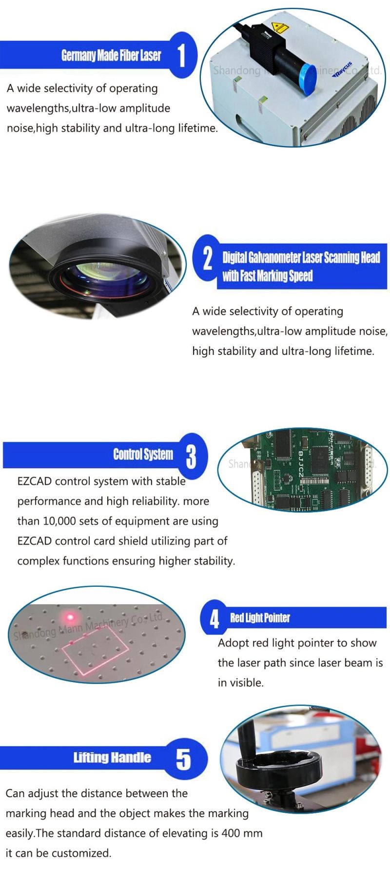 Raycus Fiber Laser 20 Watt Fiber Laser Marking Machine for Wood Bearing