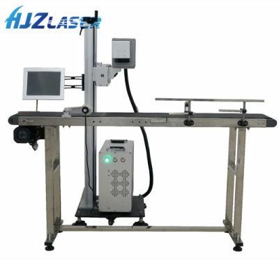 Online Flying Fiber Metal Etching Laser Marking Machine with Conveyor Belt for Anti-Counterfeiting Laser Marking