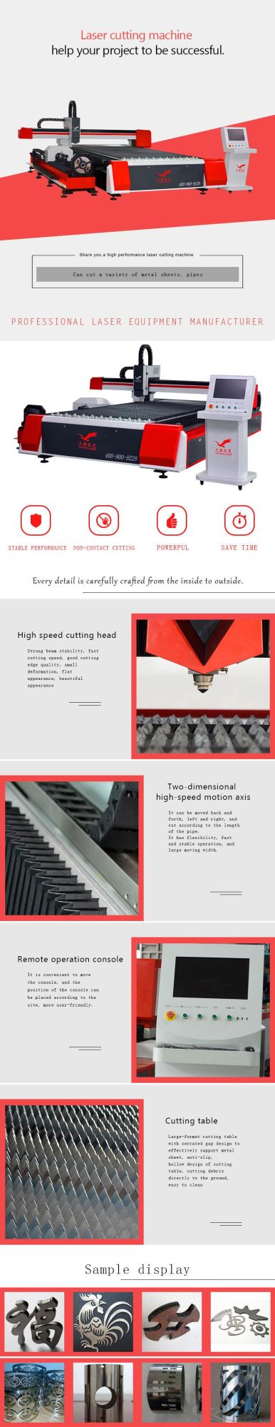 High Speed and Precise 2000watt Fiber Laser 5mm Magnalium (O2) Cutter