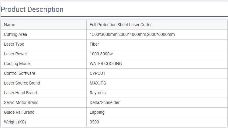 3015 1530 Fiber Laser 1000W Cutting Machine 2000W 4000W Full Cover for Iron Carbon Stainless Steel Sheet Metal CNC Cutting Machine High-Safety