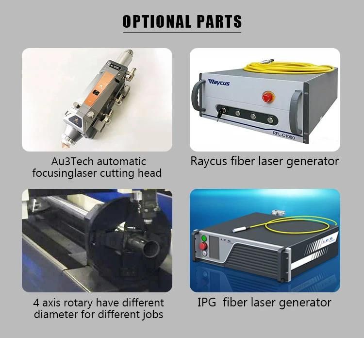 Stainless Steel Aluminum Iron Brass Metal 1000W 1500W 2000W 3000W Fiber Laser Cutting Machine