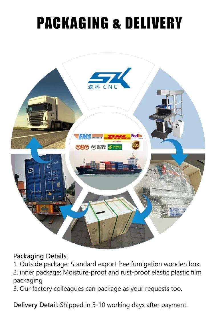 Senke High Precision CO2 Metal Laser Tube Marking Engraving Machine