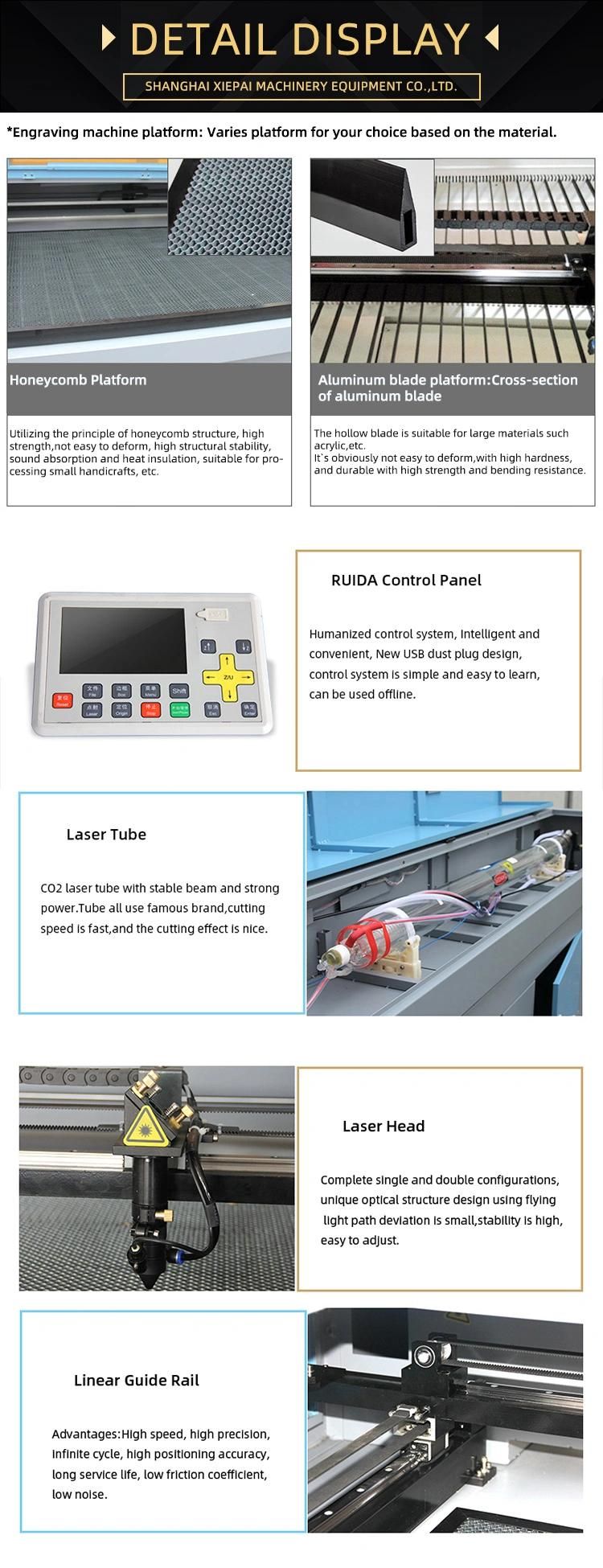 6090 1390 Customized CO2 Laser Engraving Machine for Wood Plexiglass Acrylic Fiberglass