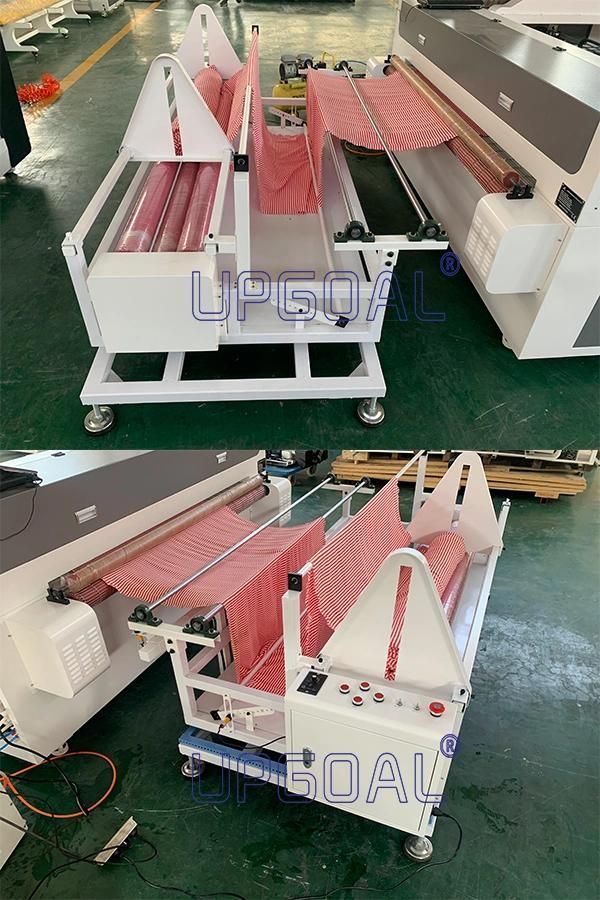 Large CCD Auto Feeding CO2 Laser Cutting Machine for Embroidery Fabric Logo Cutting with Dual Head 1600*1000mm