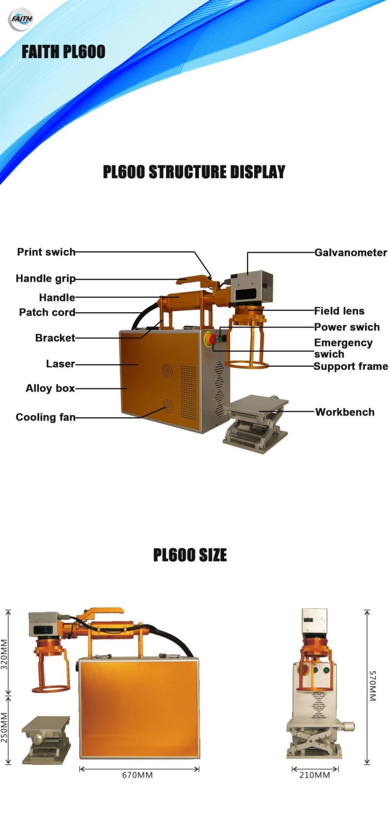 Faith Technology Portable Handheld Fiber Laser Marking Machine