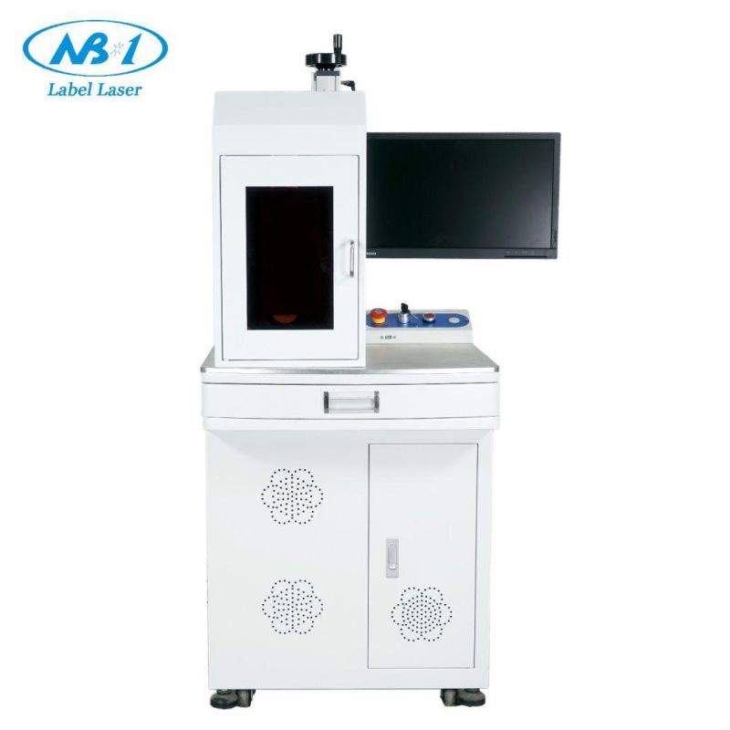 Desktop CO2/UV/Fiber Laser Marking Machine 20W 30W 50W 70W with Convey Belt Rotary Device for Jewelry Ring Watch Bearing Plastic Steel Metal Silver Gold