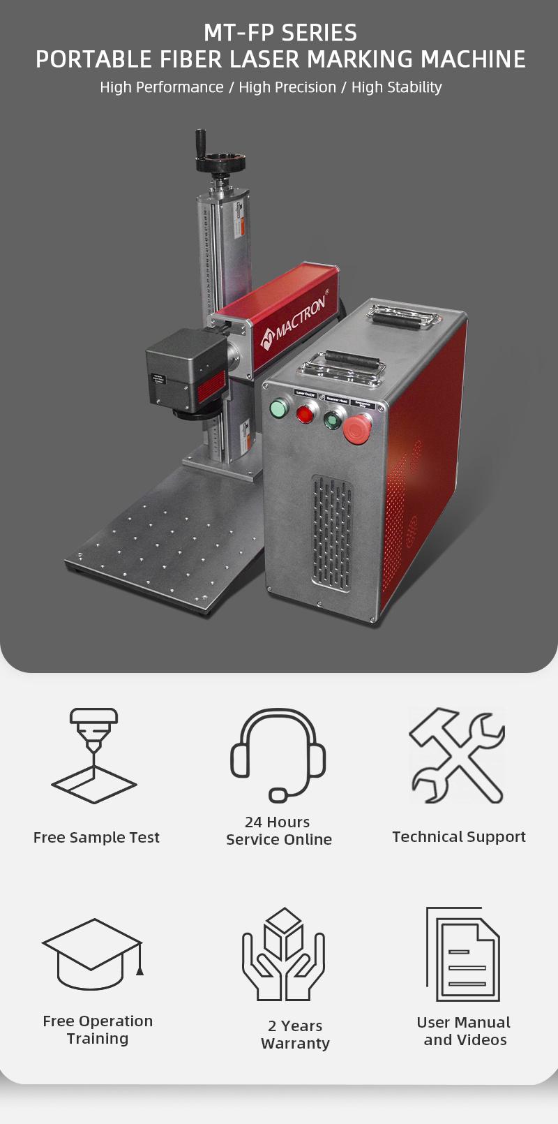 20W 30W 50W Portable Laser Marking Machine for Metal Material