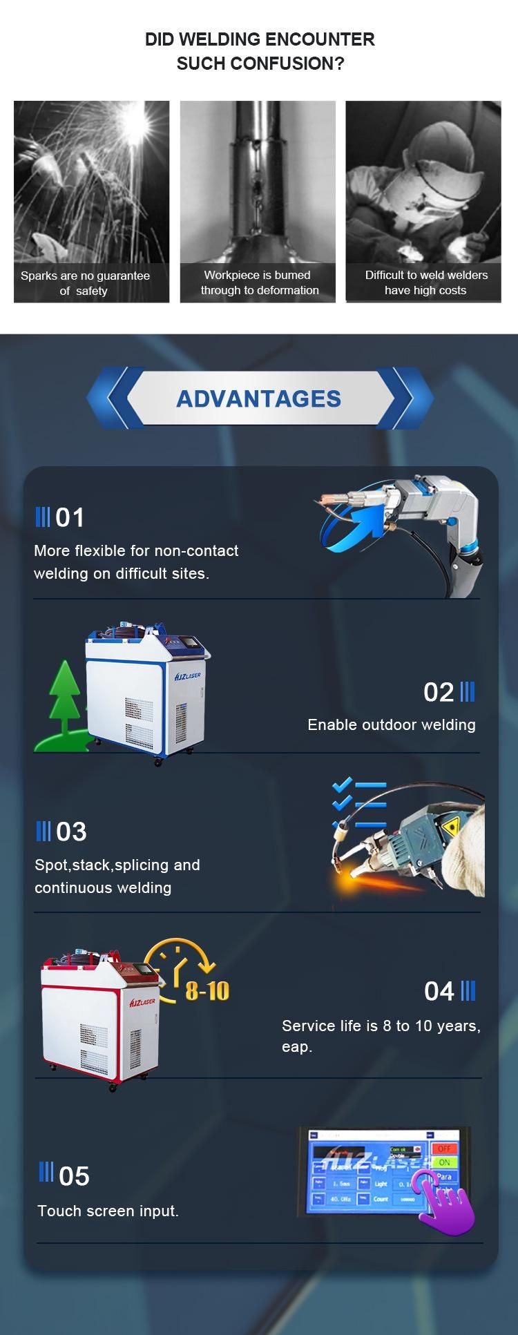 1000W 1.5kw CNC Handheld Continuous Fiber Laser Welding Machine Aluminum Welder Raycus Laser Soldering Equipment for Metal