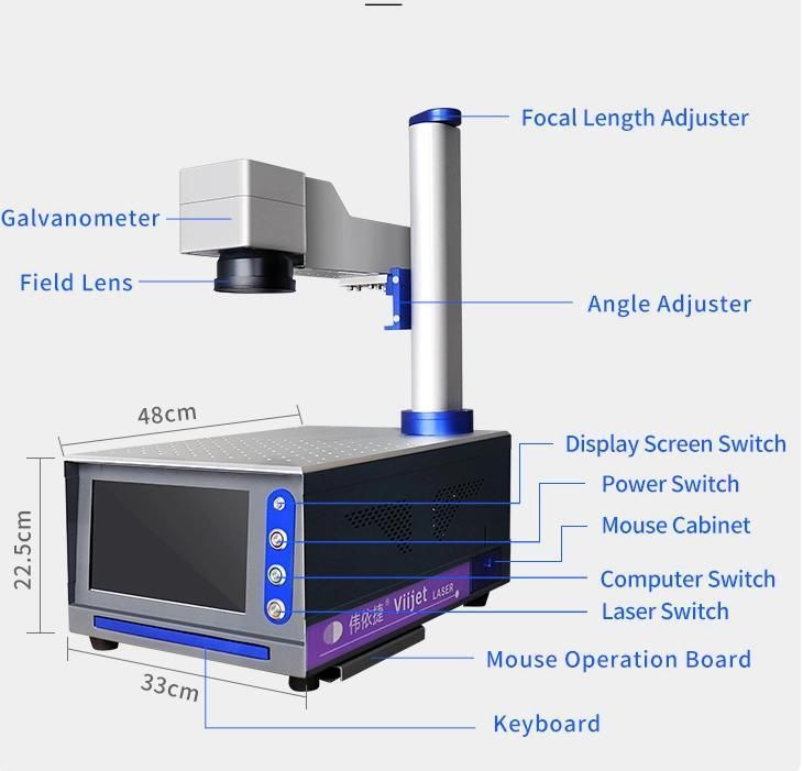 Split Mini Portable Desktop 20W 30W 50W Fiber Laser Marking Machine Laser Markers with Rotary