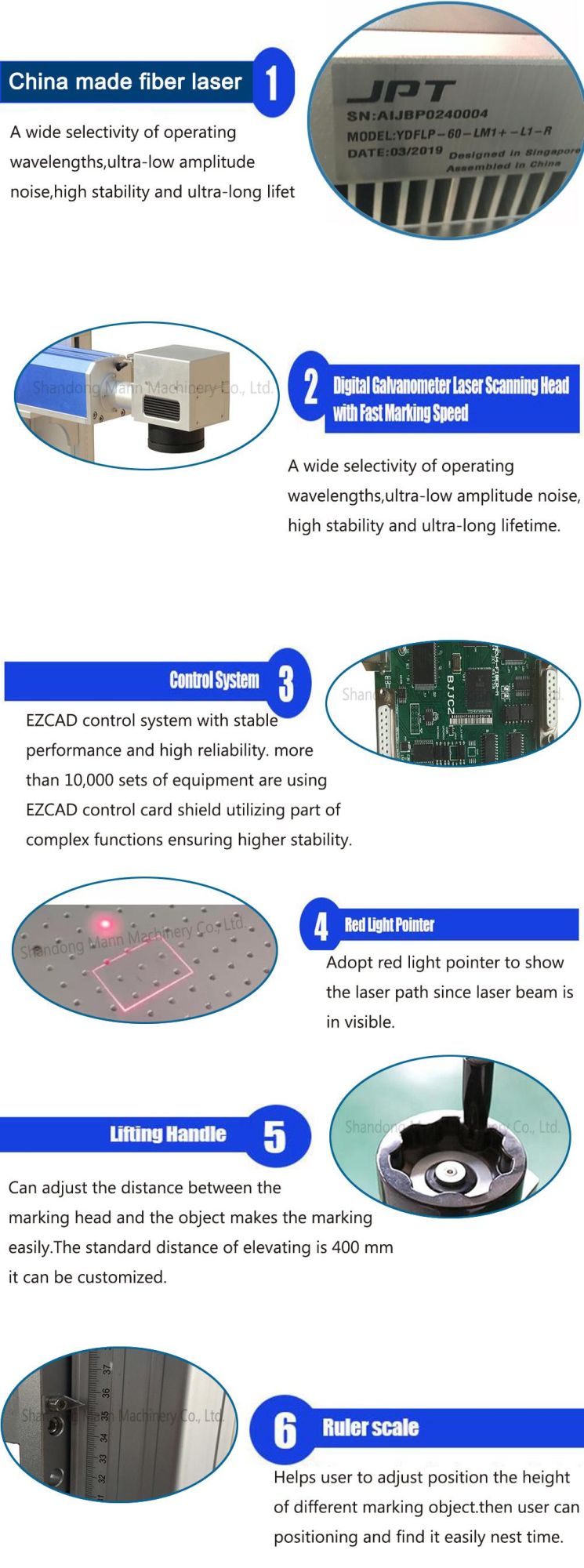 Mopa Portable Split Fiber Laser Marking Machine for Tube Scissors