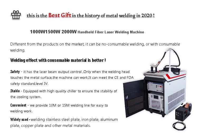 1000W 1500W Fiber Lase Welder Laser Welding Machine for Metal