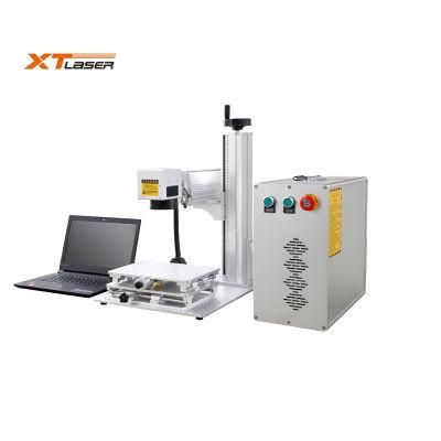 50W Raycus Jpt Fiber Laser Engraver with 80mm 100mm Rotary