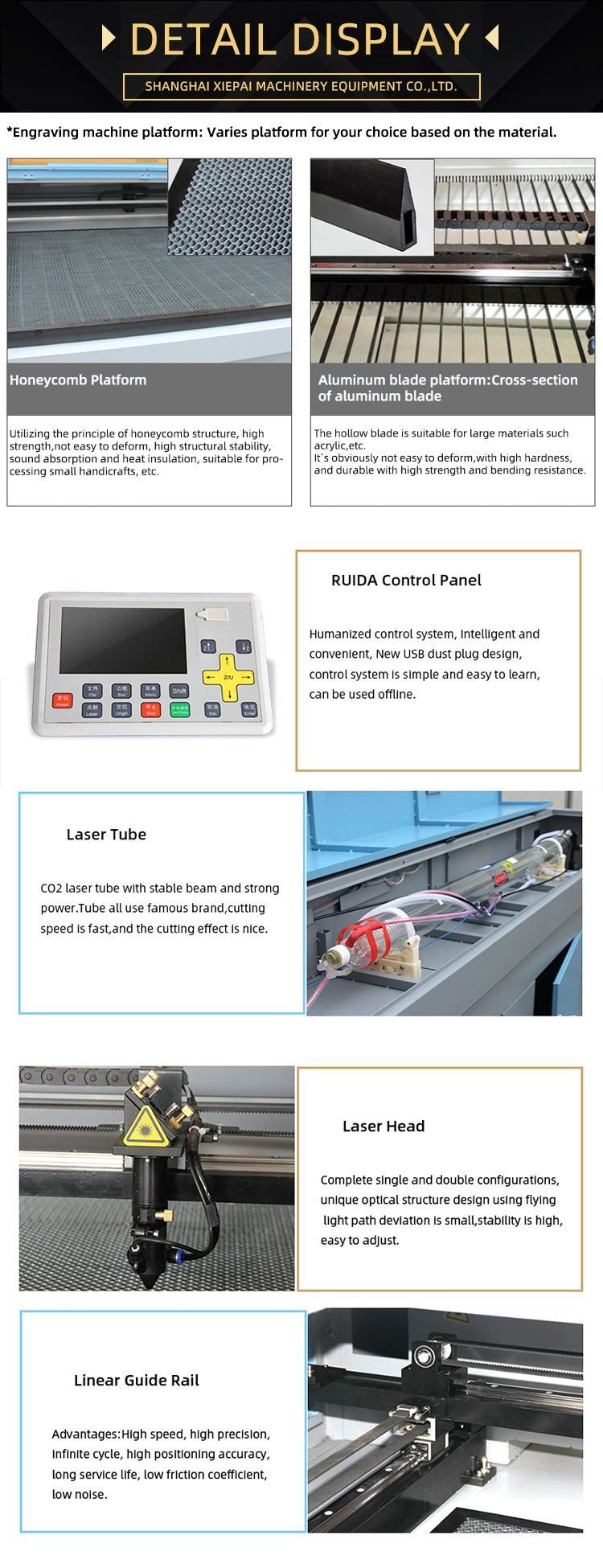 100W 150W 4060 1060 1390 Stencil Paper Fabric Wood Acrylic Plywood Leather Rubber CO2 Laser Cutting Engraving Machine