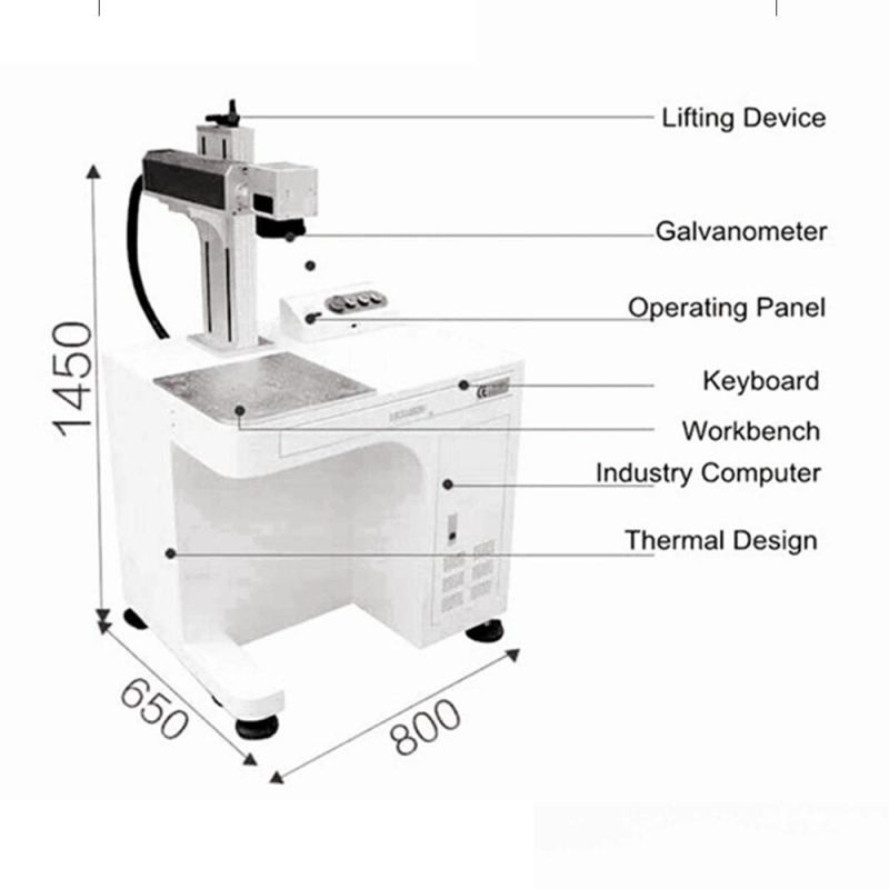 20W/30W/50/100W Raycus Max Ipg Table Color Logo Engraving Printing Optical Jewelry Plastic Pen Metal CO2 Fiber Laser Marking Machine for Sanitary Ware