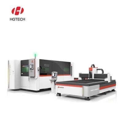 High Speed 1000W 2000W 3kw Automatic Focusing Fiber Laser Cutting Machine with Exchange Table and Cover for Sheet Metal