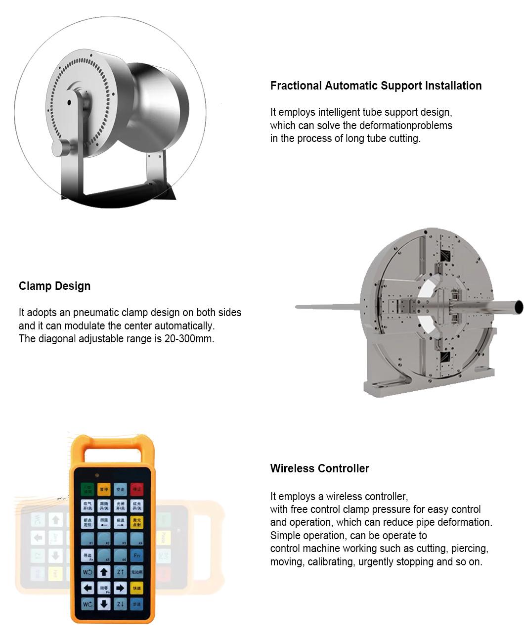 Ipg4kw Pipe Laser Metal Cuting Machine for Round and Square Tube