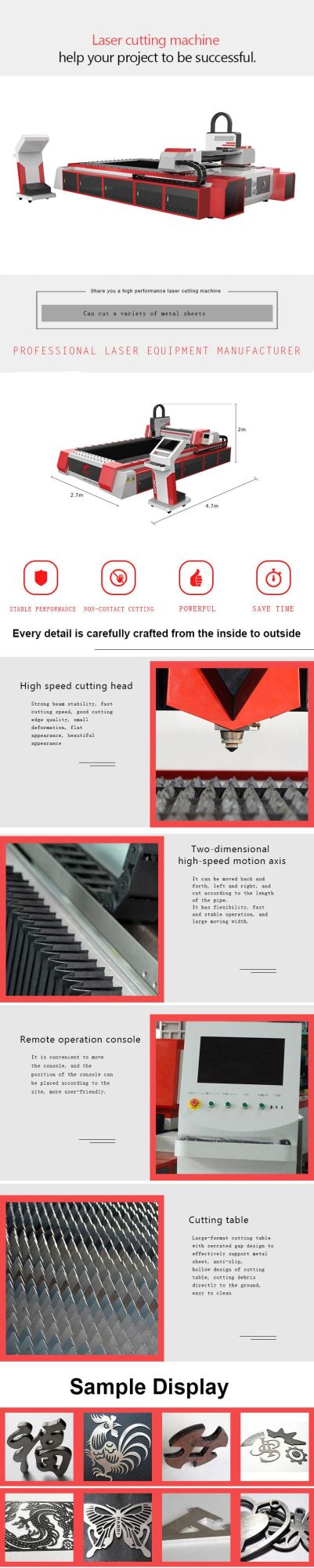 5mm Wall Thickness CNC Router Laser Cutting Machine Including Shipping Cost