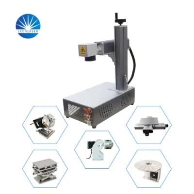 30W 50W 100W Portable Desktop Fiber Laser Marking Machine From China