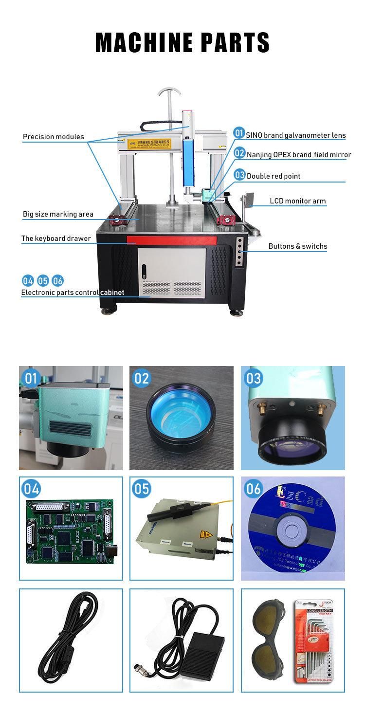 Senke 300*300mm 2D 2.5D 3D Fiber Laser Marking Engraving Machine