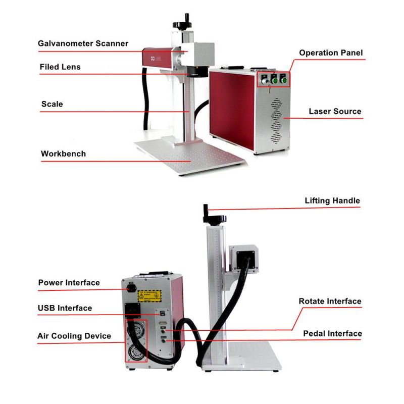 FM-50d 50W Raycus Bearing Fiber Laser Marking Machine for Metal Rings