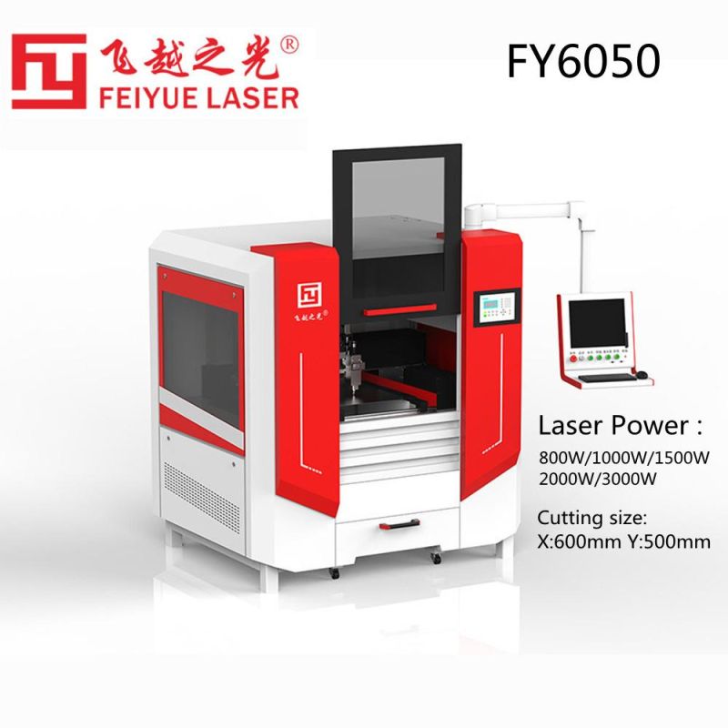 Fy6050 Fiber Laser Cost Manufacturer Feiyue Cutter Best Sheet Metal Laser Cutter Price Aluminum Ss Stainless Steel Jewelry CNC Laser Cutting Machine for Sale