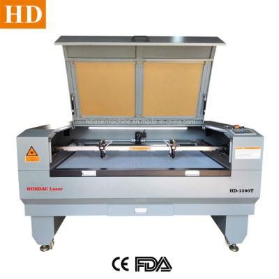 Reliable Laser Cutting Machine with Double Head for Leather PU PVC