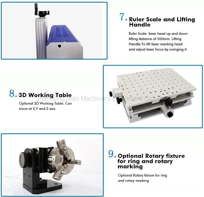 Wood Pigeon Rings Flying Fiber Laser Marking Machine with Conveyor