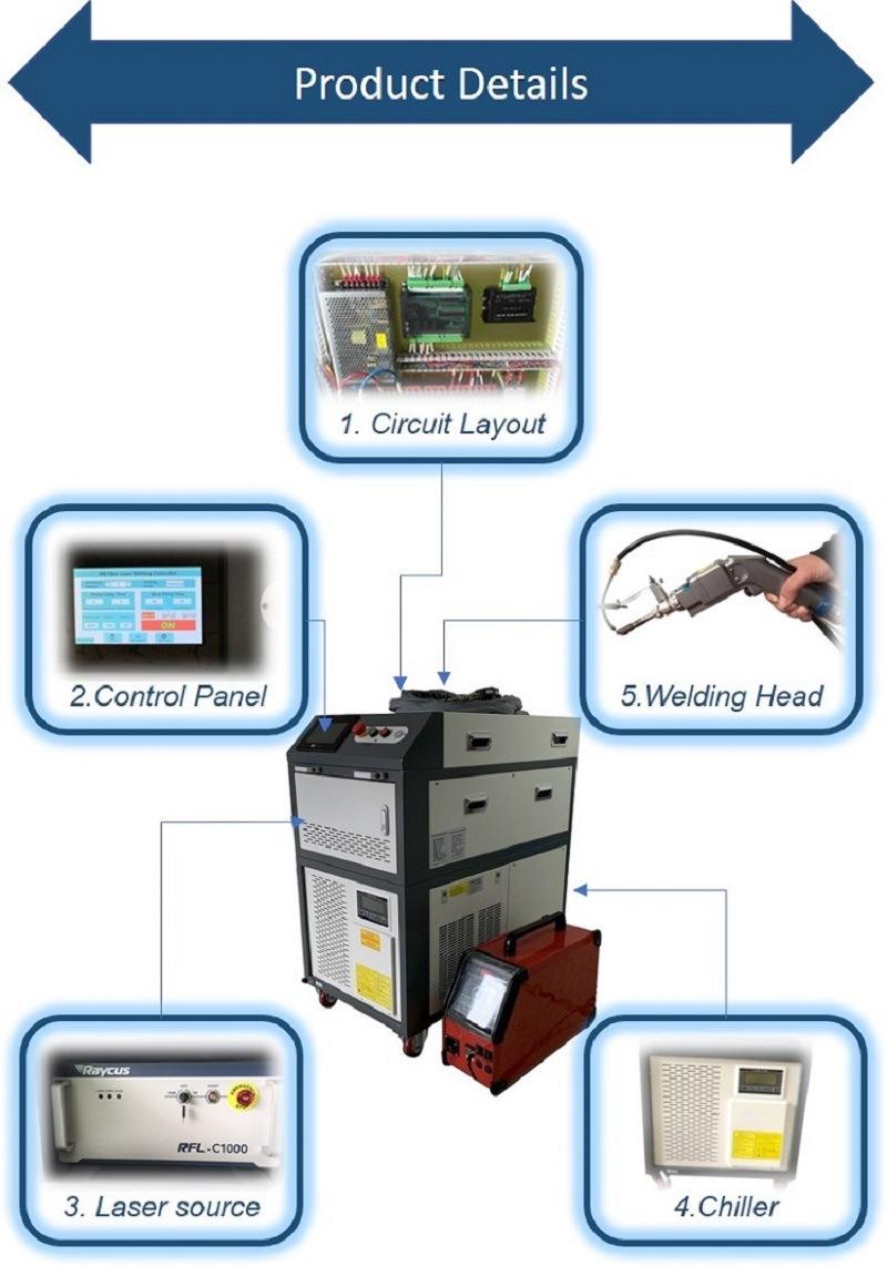 500W800W1000W Manual Laser Soldering Machine Stainless Steel Material