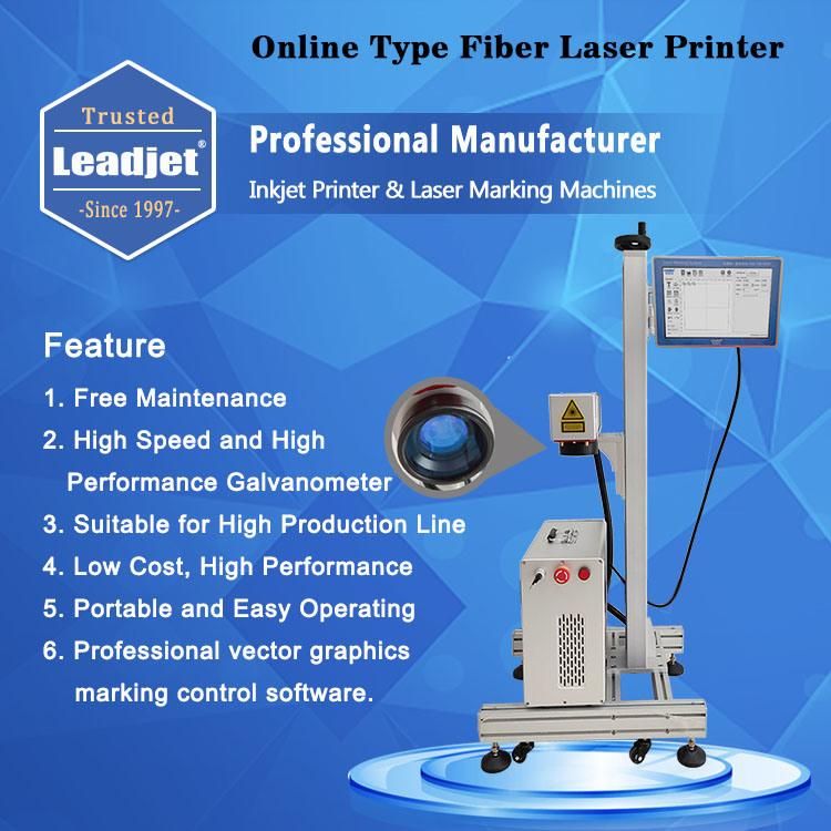 Leadjet 20W 30W Flying Fiber Laser Printer for Metal Marking