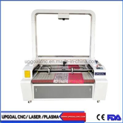 Large CCD Auto Feeding CO2 Laser Cutting Machine for Embroidery Fabric Logo Cutting with Dual Head 1600*1000mm