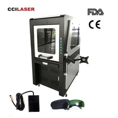 FM-100wc Enclosed Protection Conveyor CE FDA Standard Bracelet Gold Silvery Fiber Laser Engraving Marking Machine Logo Label