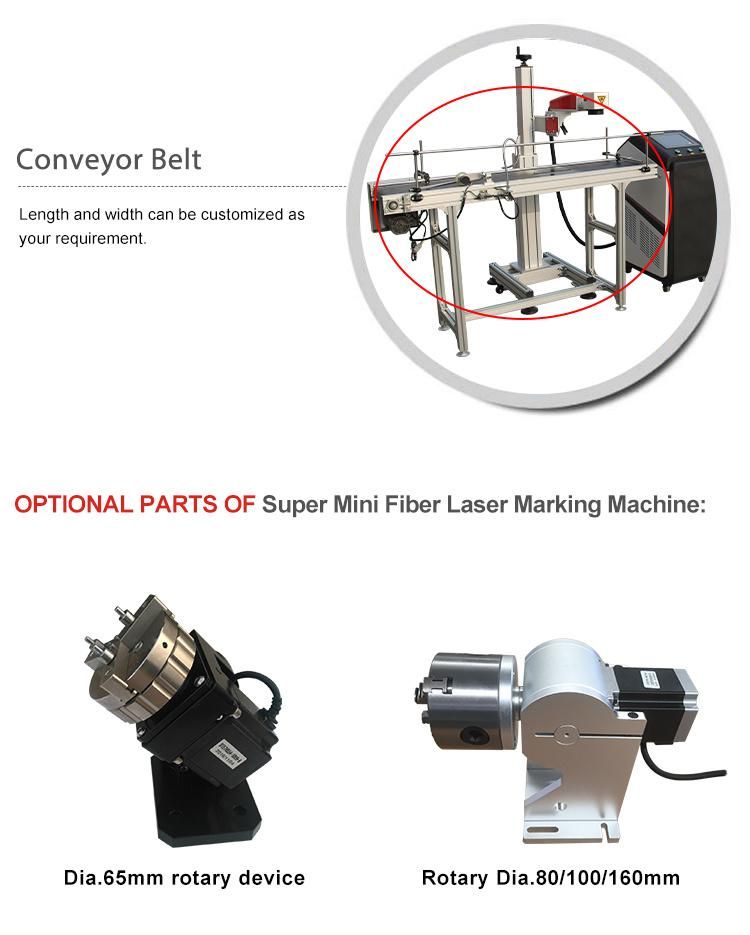 Mini Raycus Flying Fiber Laser Marking Machines Price 30W 50W Metal Materials