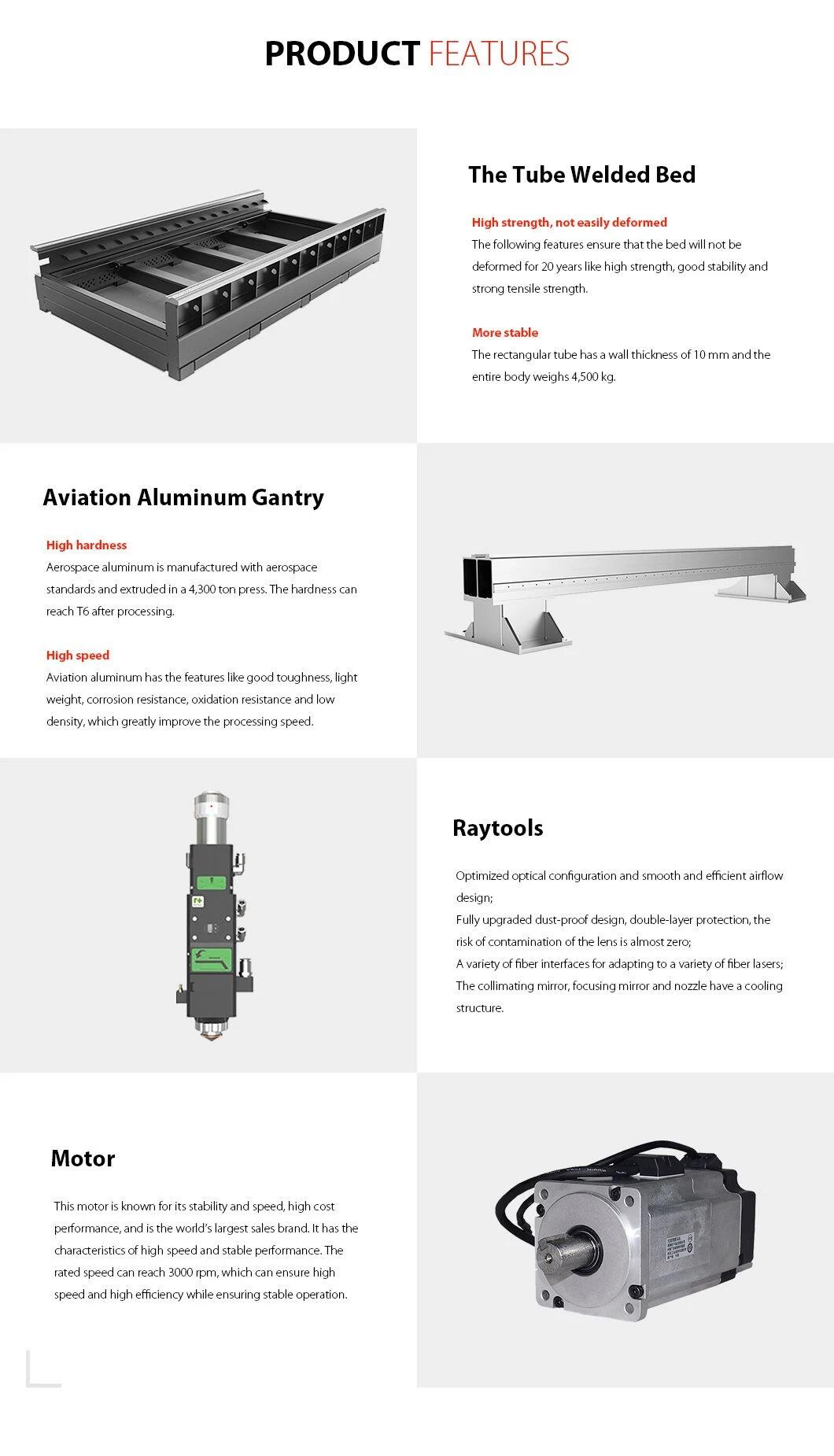 Carbon Steel Stainless Steel Laser Cutting Equipment with Protection Cover with 2 Years Warranty