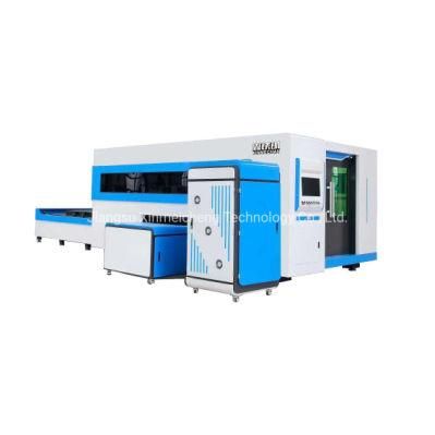 CNC Cover Box Optical Fiber Laser Cutting Machine for Metal Plate Sheet 2 mm Thickness