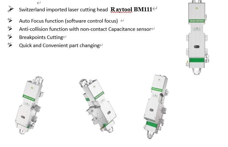 1kw Ss/CS/Ms/Aluminum/Copper Metal Fiber Laser Cutting Machine with Raycus Max Laser Source & Precitec Head