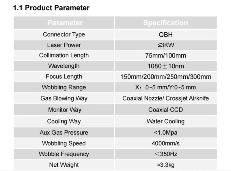 Ospri Ldw200mini Hand-Held Welding Laser Head for Laser Welding Machine