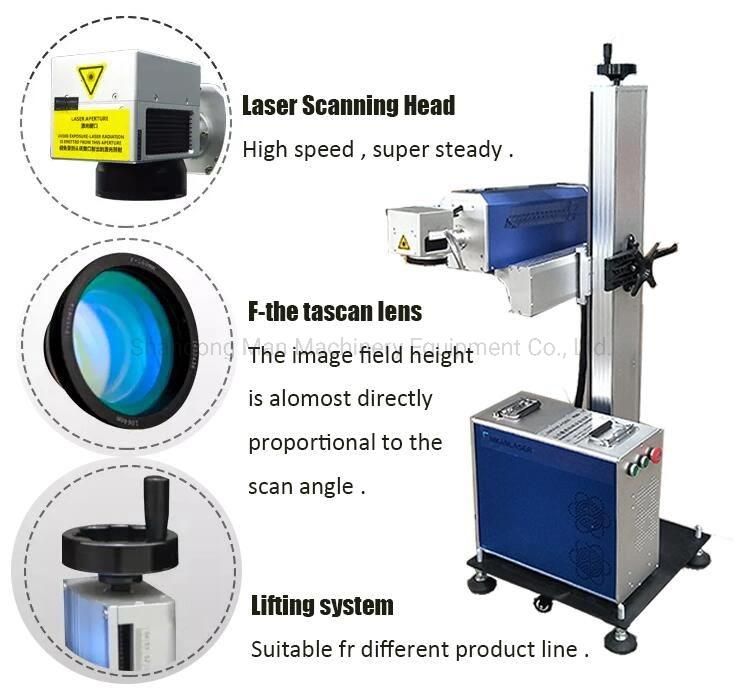 Air Cooling Flying New 50W Fiber Laser Marking Machine for Watch Metal