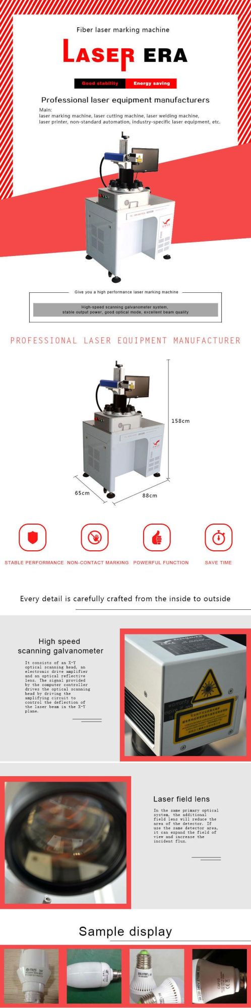 LED Eight Station Laser Marking Machine