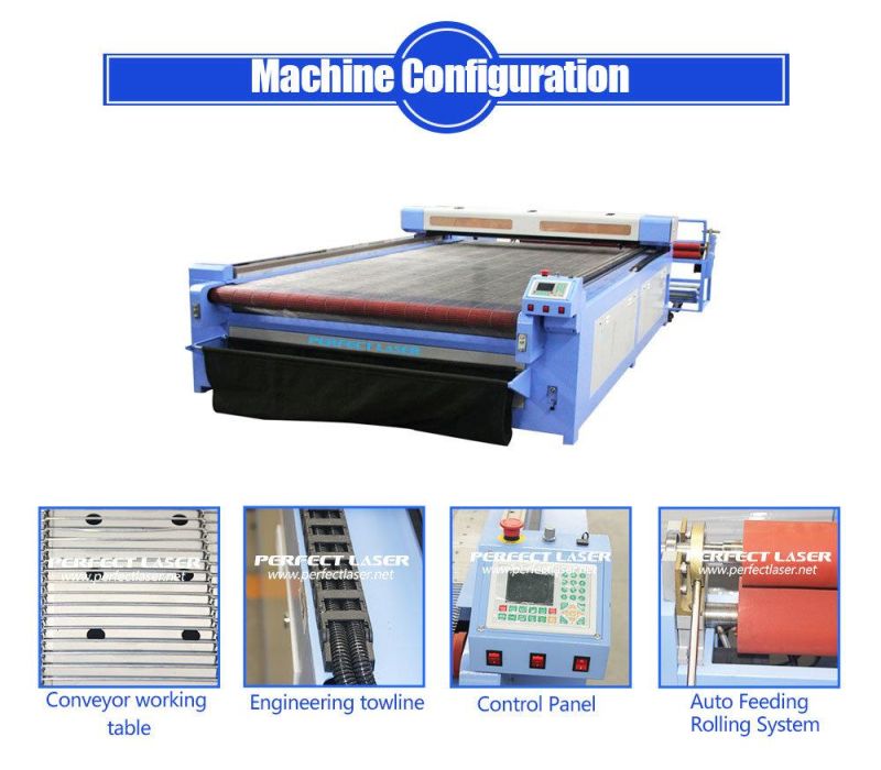 Large Sacle 80W 120W 150W Fabric / Cloth / Textile CO2 Laser Cutter with Auto Feeder